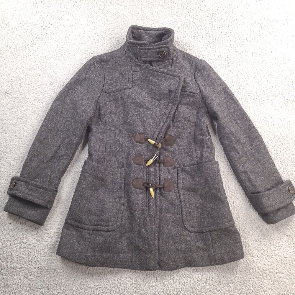 Banana Republic Jacket Women's Size XS Gray Wool Blend Overcoat Pockets